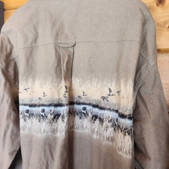 Cabela's 💙 Deerskin Soft Chamois Duck Hunting Print Button Down Shirt Plus 3XL - Picture 5 of 9